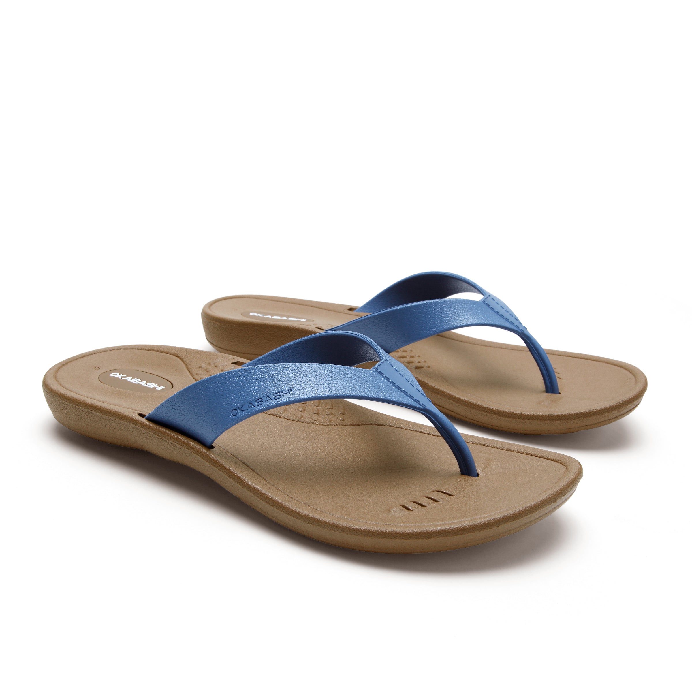 Breeze Women's Flip Flops - Toffee/Elemental Blue - Okabashi